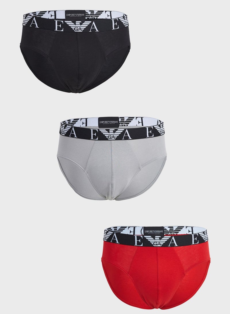 3 Pack Logo Band Assorted Briefs