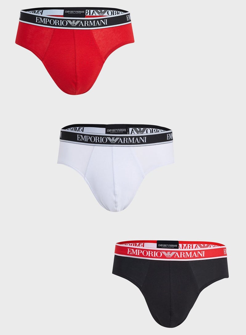 3 Pack Logo Band Assorted Briefs
