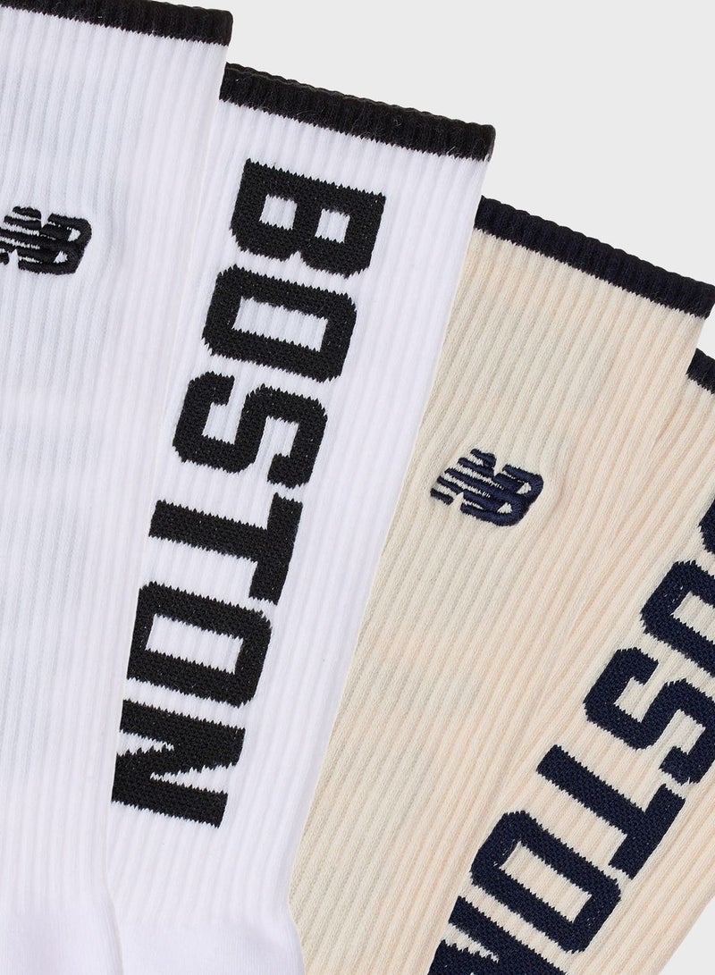 2 Pack Boston Crew Socks