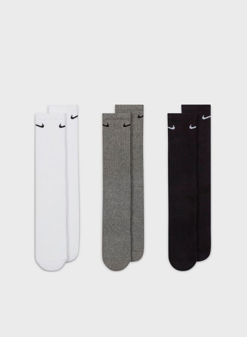 3 Pack Cushion Crew Socks