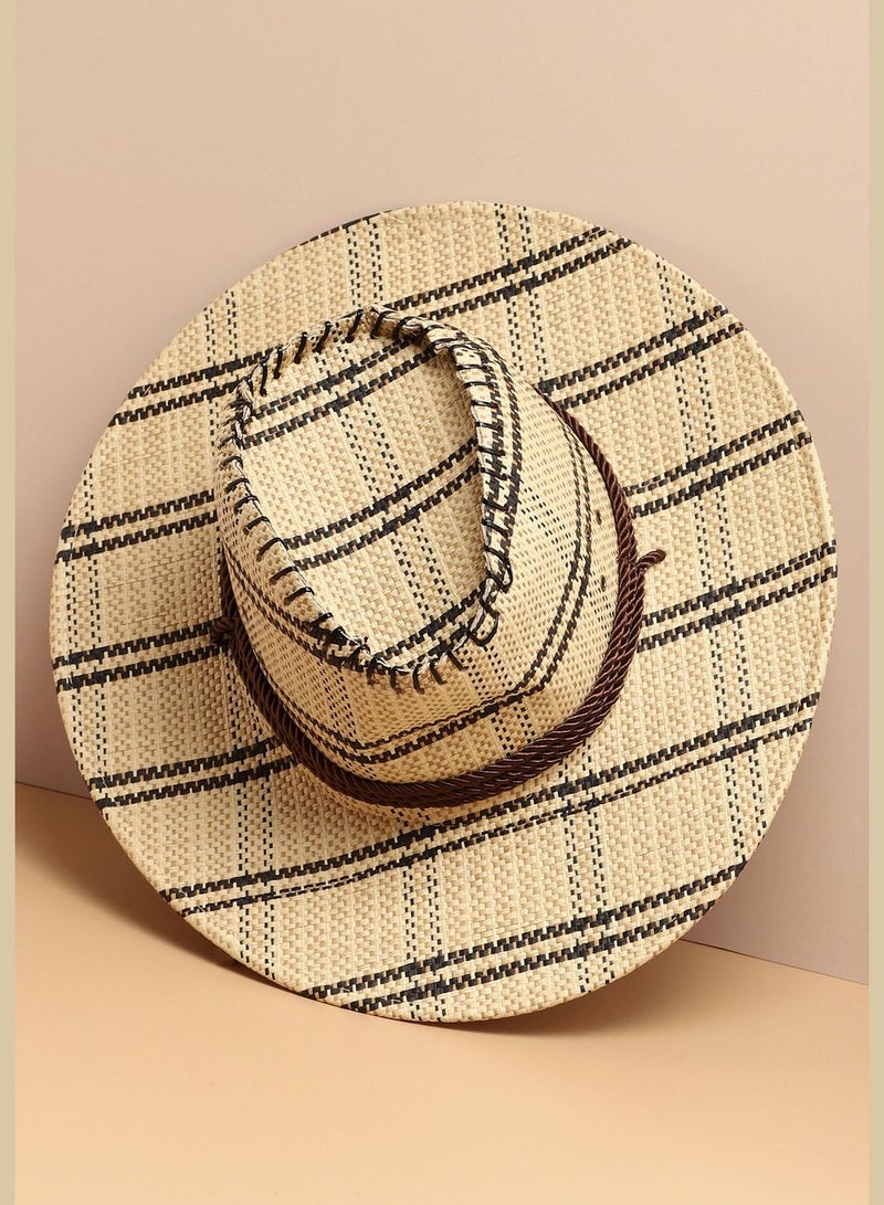 Casual Textured PU Leather Cowboy Hat For Men