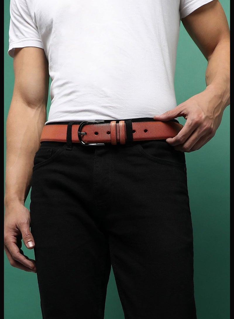 Textured Formal PU Leather Belt For Men