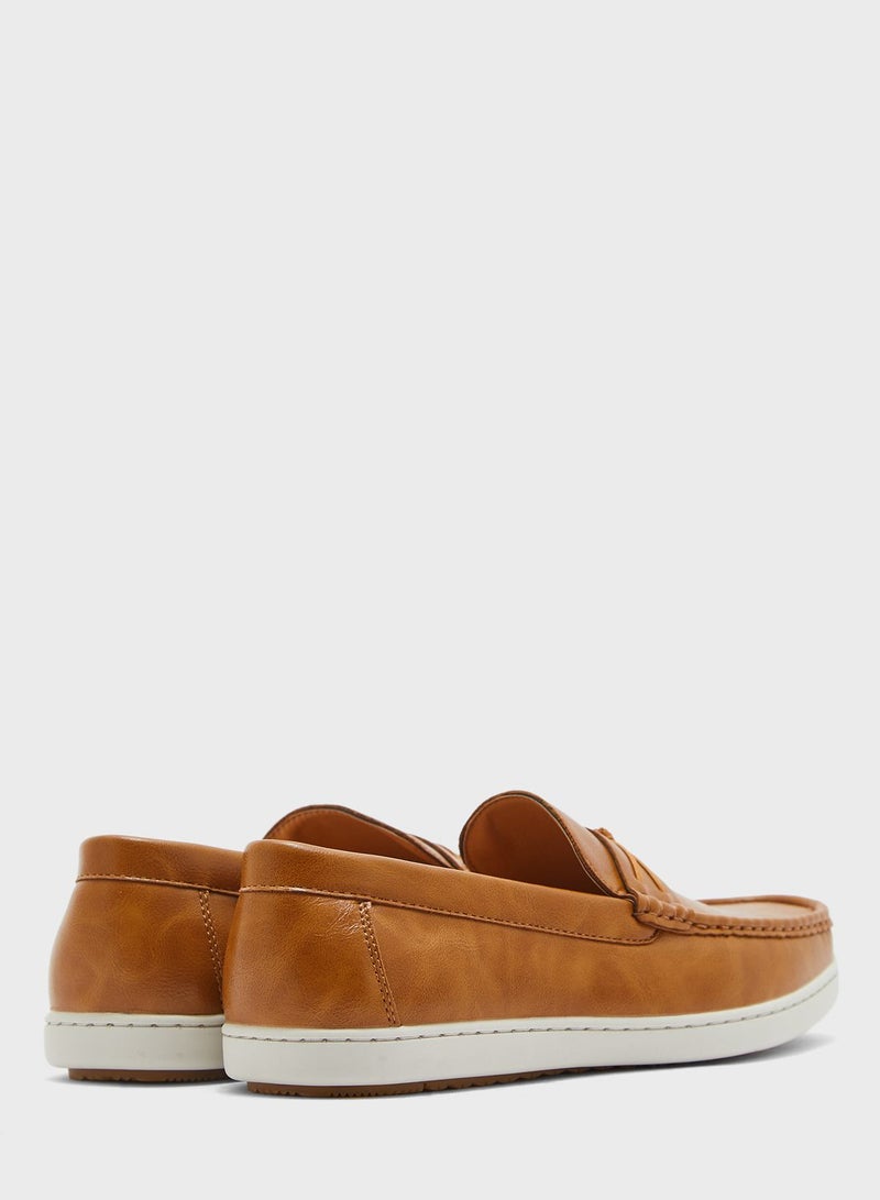 Faux Leather Casual Loafers