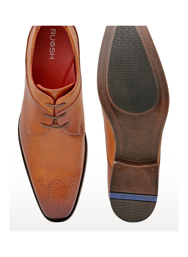 Comfortable Lace-Up Formal Shoes Tan