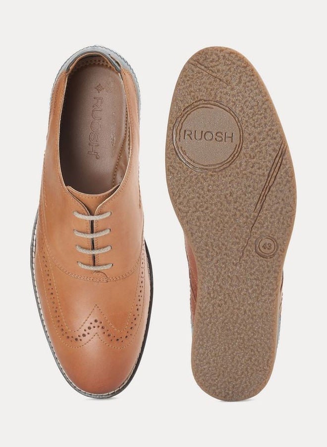 Lace-Up Formal Shoes Tan Brown