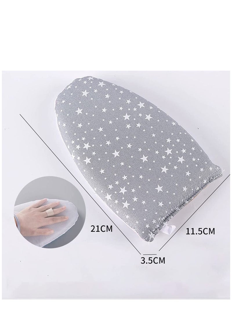 Garment Steamer Ironing Glove, Waterproof Heat Resistant Anti Steam Mitt with Finger Loop, Complete Care Protective Steaming Accessories for Clothes (Grey stars)