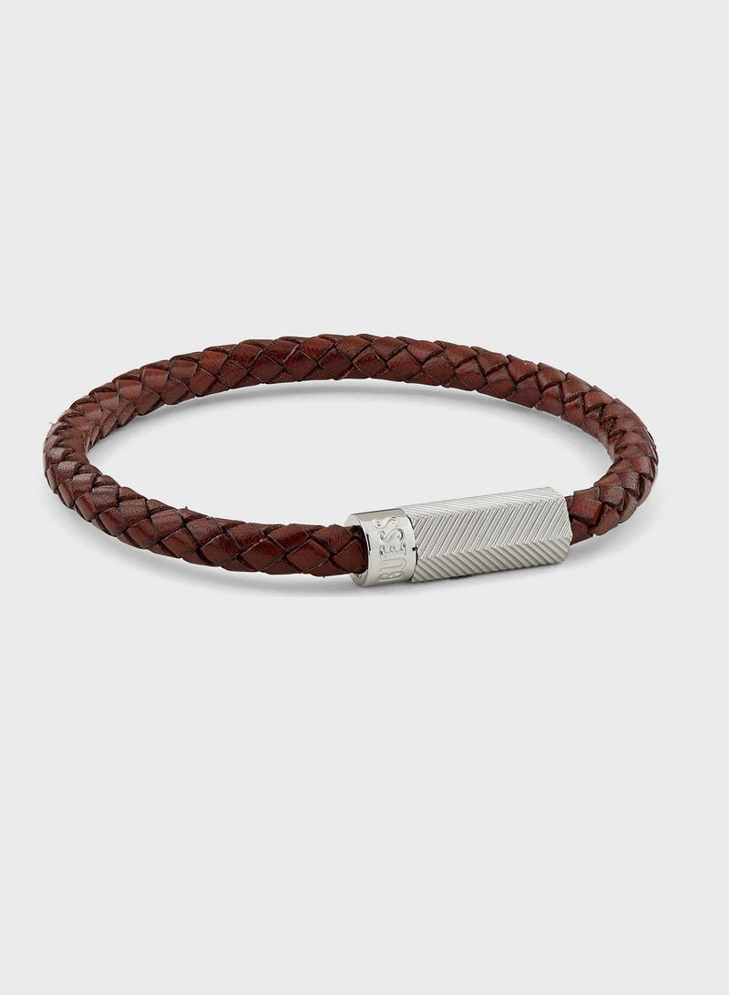 Casual Leather Round Screw Jack Bracelet