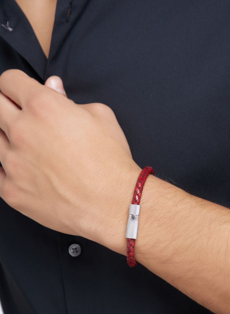 Casual Leather Round Screw Jack Bracelet