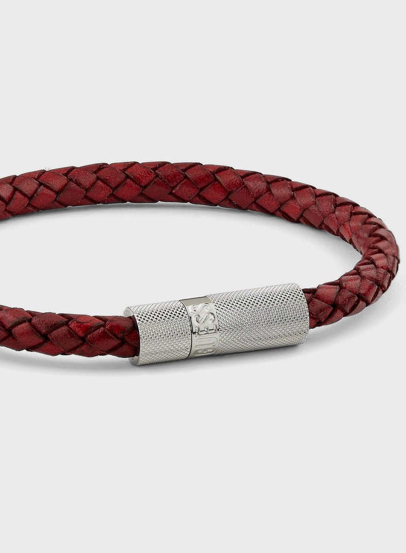 Casual Leather Round Screw Jack Bracelet