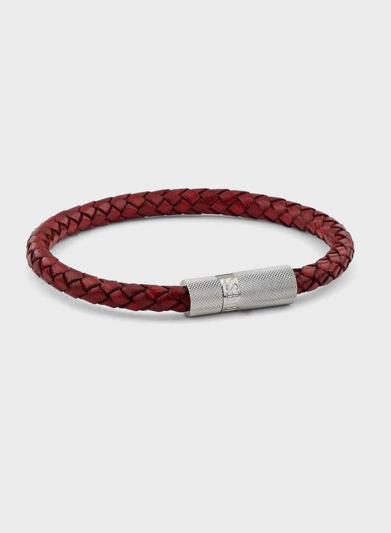 Casual Leather Round Screw Jack Bracelet