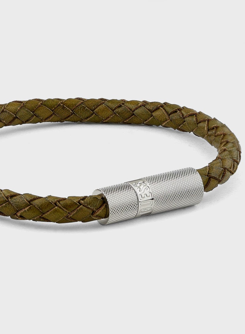 Casual Leather Round Screw Jack Bracelet