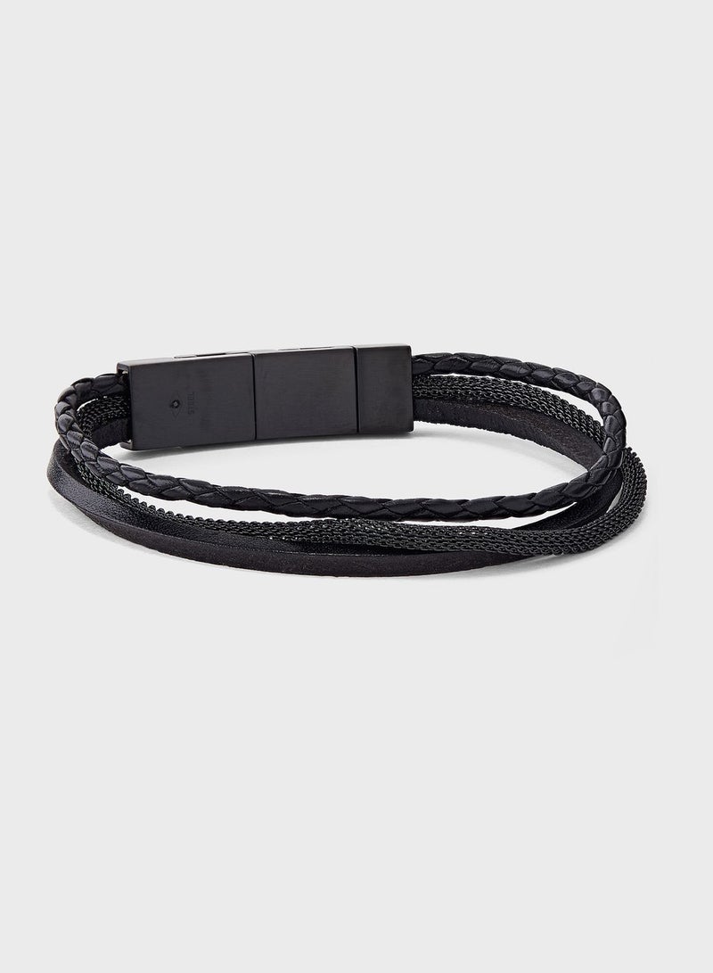 Jof00535001 Triple Strand Leather Bracelet