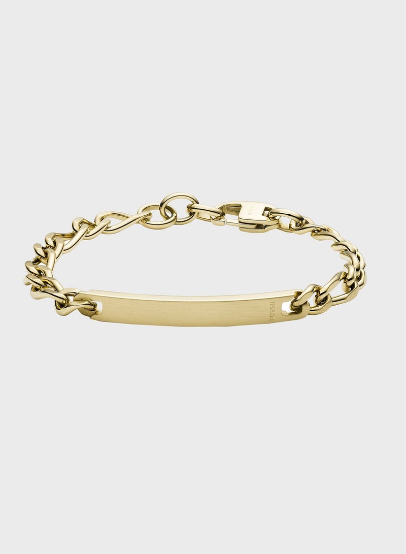 Gold-Tone Steel Plaque Bracelet