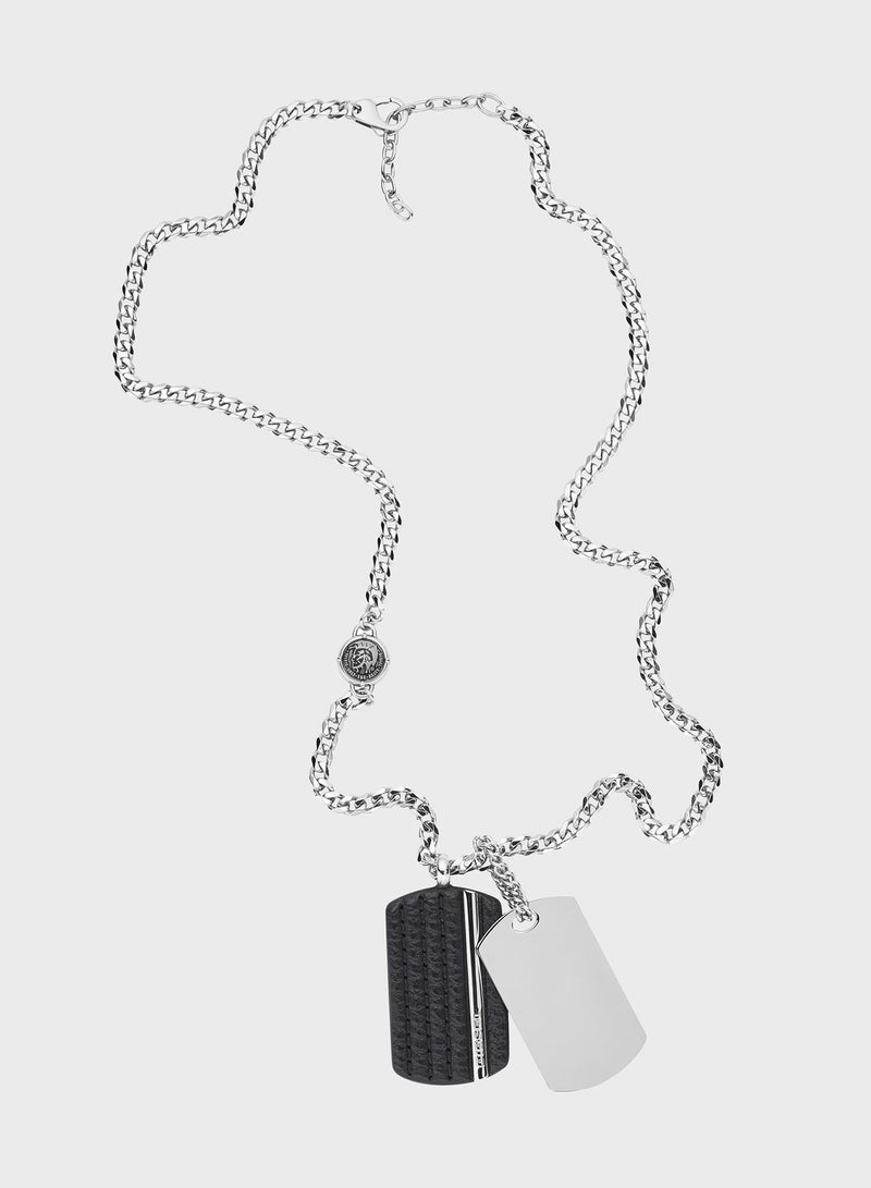 Double Dog Tag Pendant Necklace