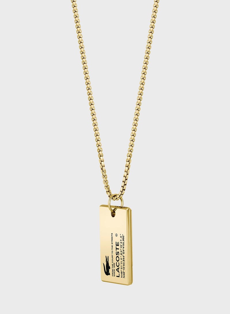 Stencil Logo Tag Necklace