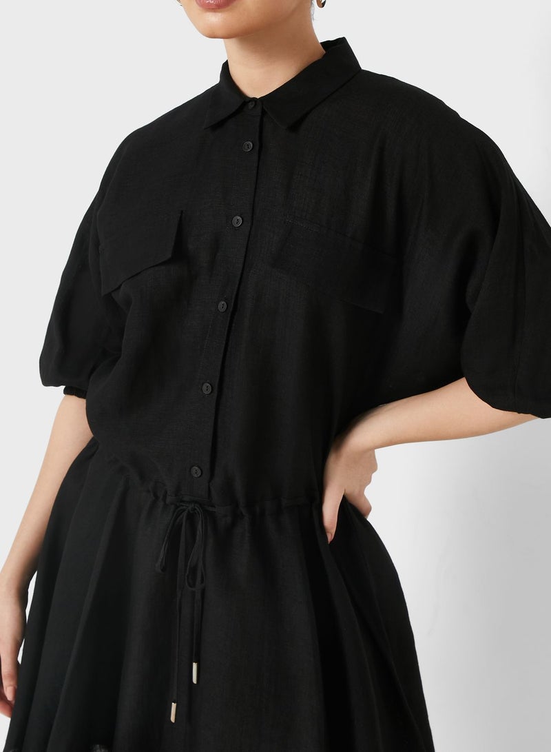 Black Drawstring Dress