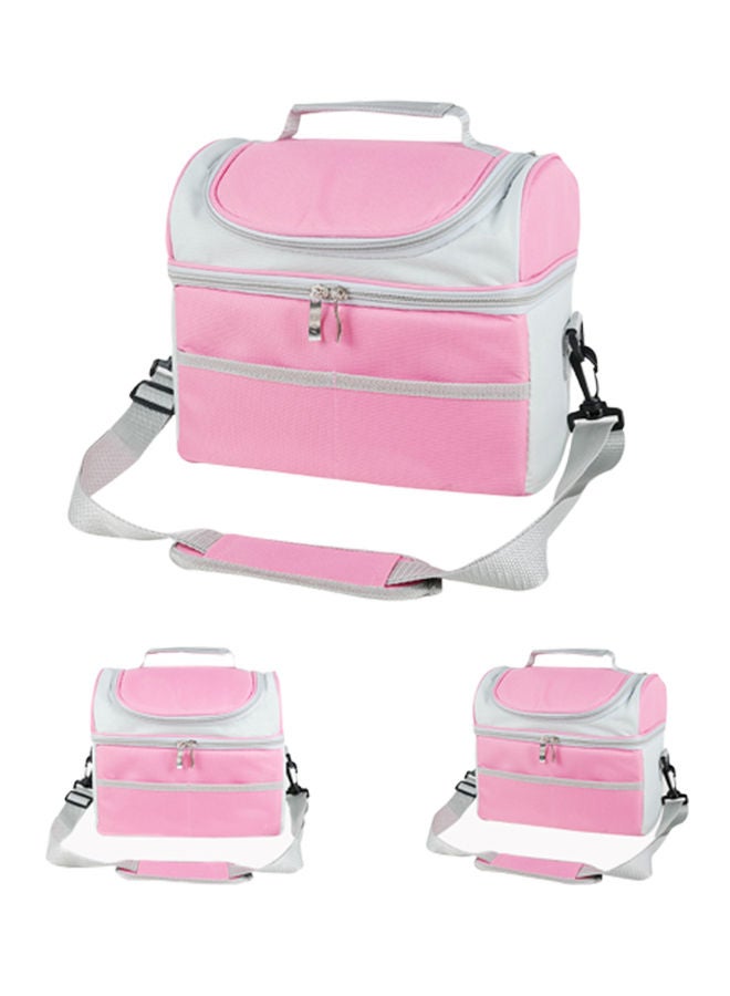 Thermal Cooler Insulated Lunch Bag Pink/Grey