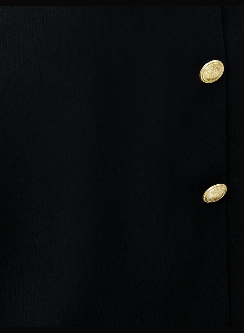 Shorts Jumpsuit Button Detail Cowl Neck