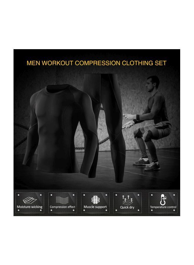 Long Sleeves Compression T-Shirt And Pants Set S