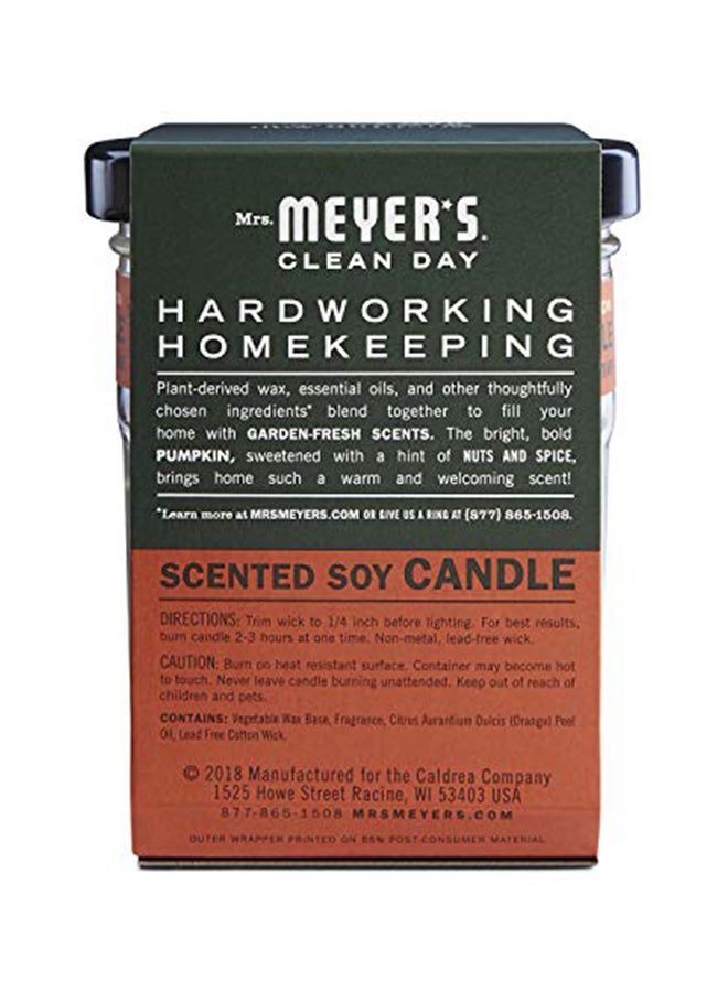 Mrs. MeyerS Clean Day Scented Soy Candle, Pumpkin, Candle, 4.9 Ounce