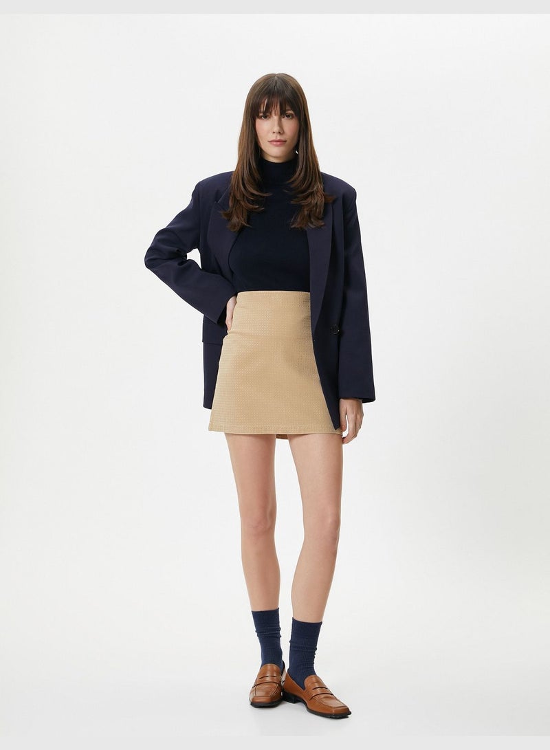 Stone Mini Skirt Standard Waist Slim Fit A Cut