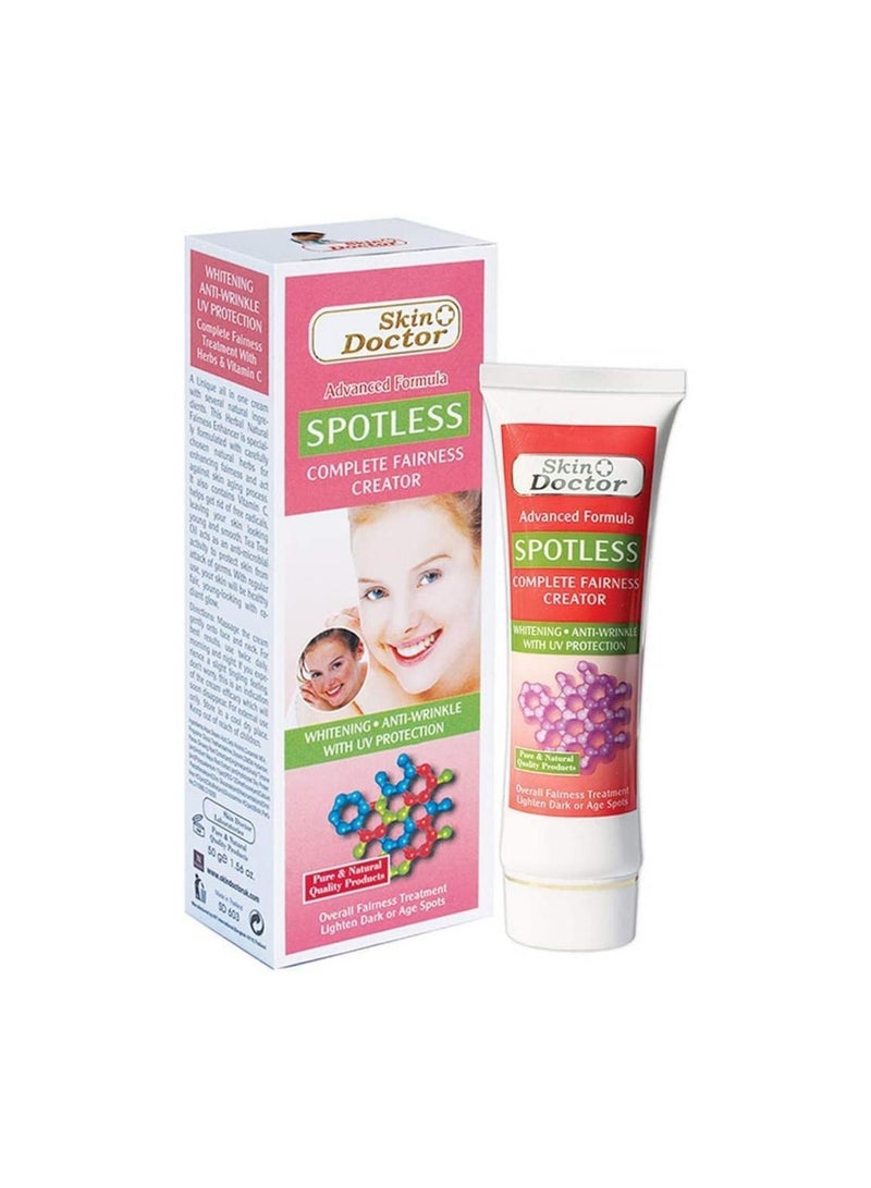 Skin Doctor Whitening Soap 4in1 80gm, Ostrich Eye Cream wrinkle cover 30 gm, Spotless Fairness whitening Cream and argan face cream (set of 4)