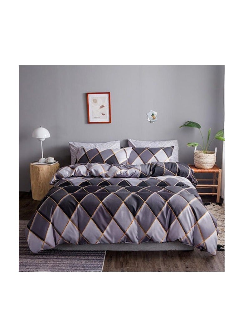 DEALS FOR LESS- King Size Bedsheet , 6 piece Duvet Cover Bedding Set , Rhombs Design.