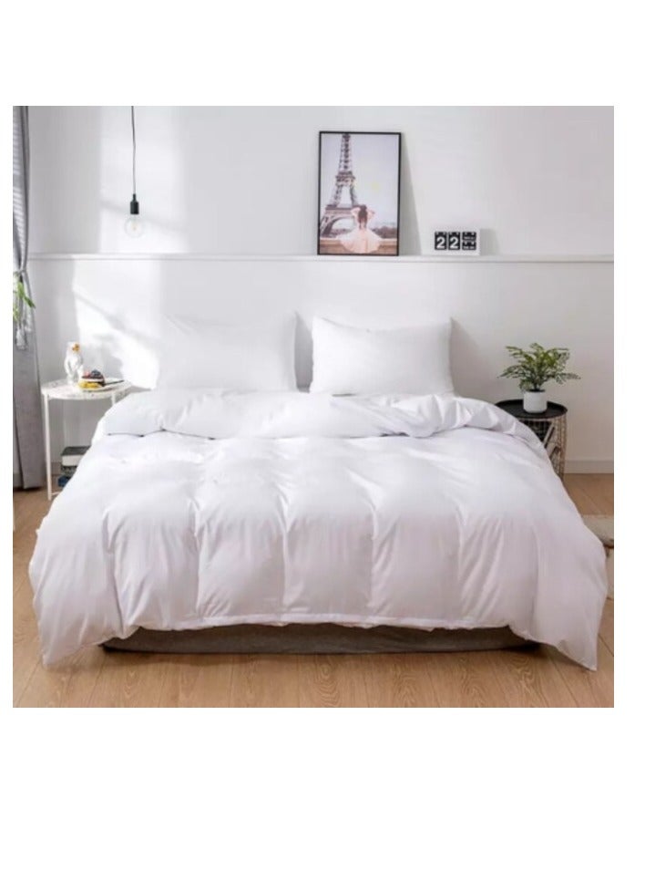 LUNA HOME Premium collection Queen/Double size 6 pieces Bedding Set without filler, Plain White Color