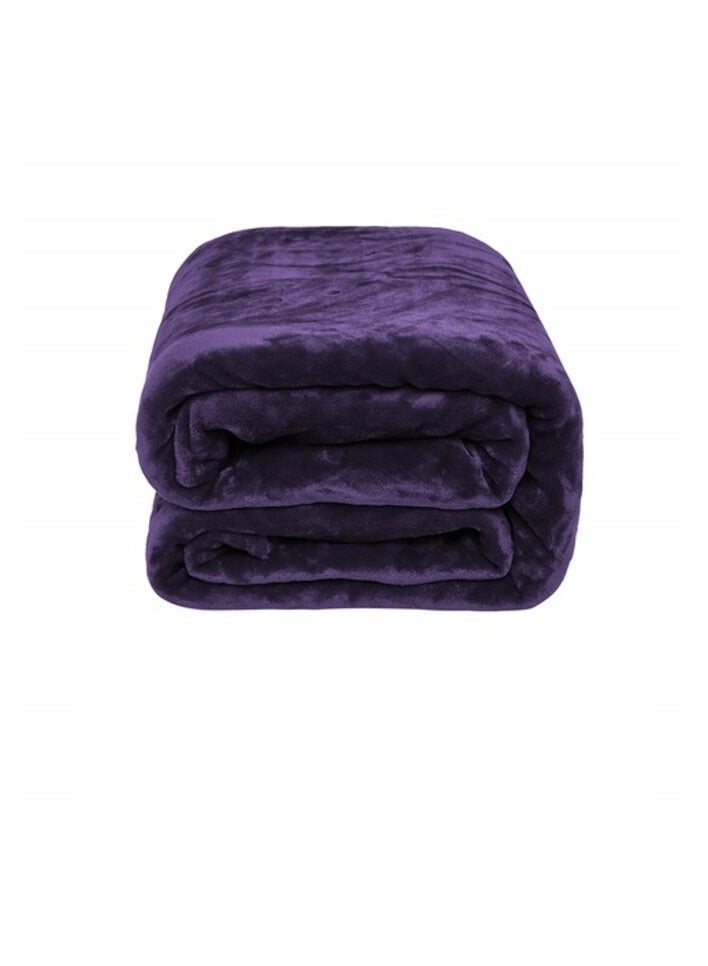 Silky Plain Microfiber Bed Blanket Single Size Purple