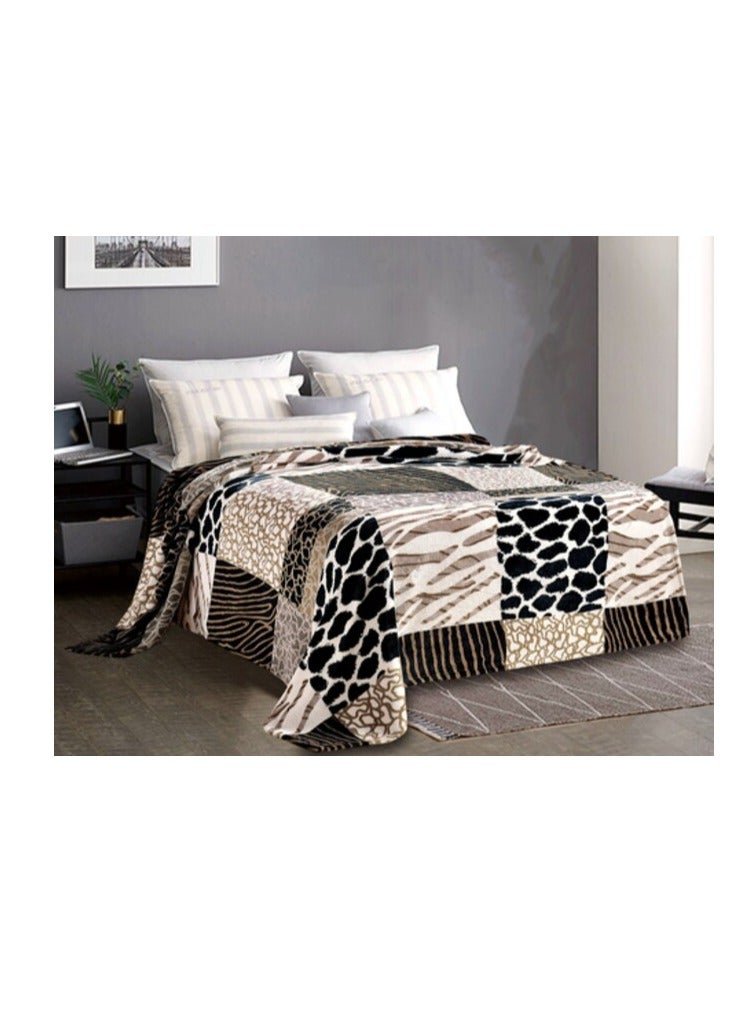 Silky Soft Single Blanket Animal Print Flannel Throw Blanket For Sofa, 150X200cm