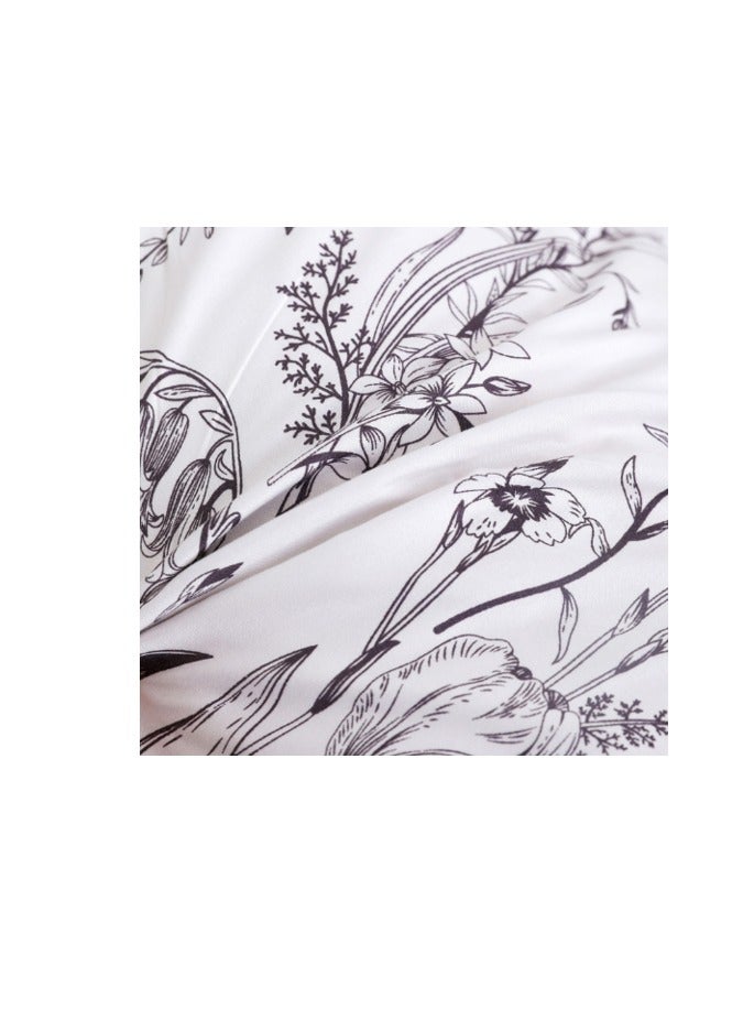 LUNA HOME 1 Piece Long Body Pillow Case, Dim gray leafs Design.