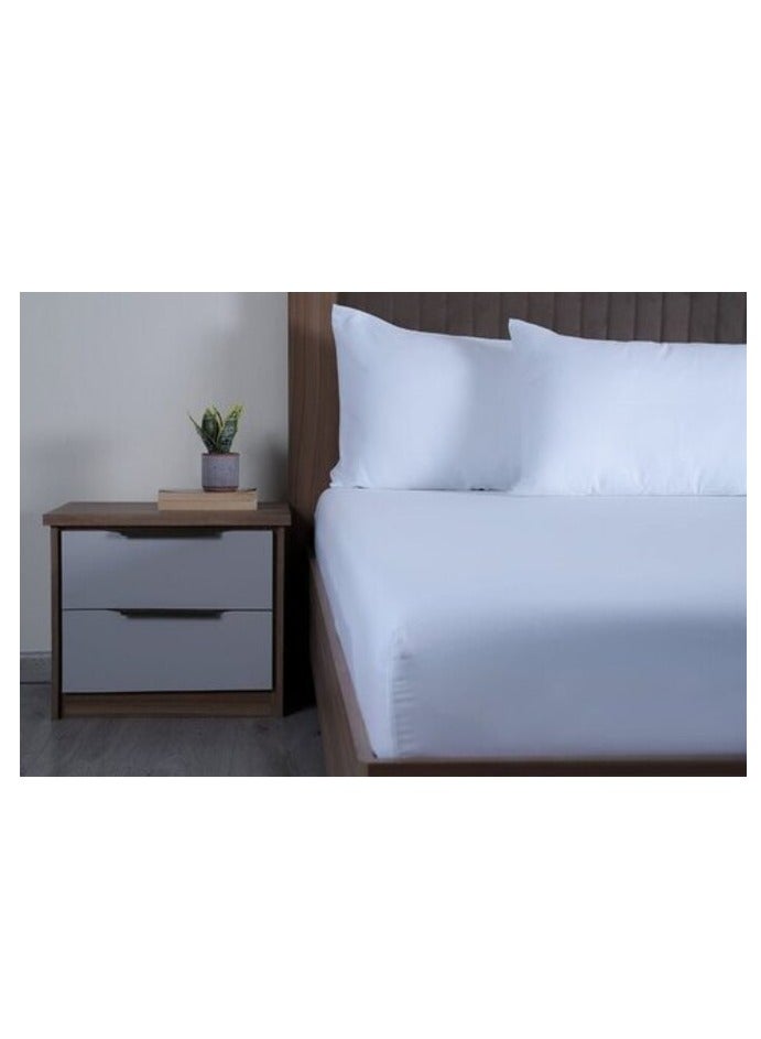 PAN Home Luxury Living 3-Piece Fitted Sheet Set 160X200+35cm-White
