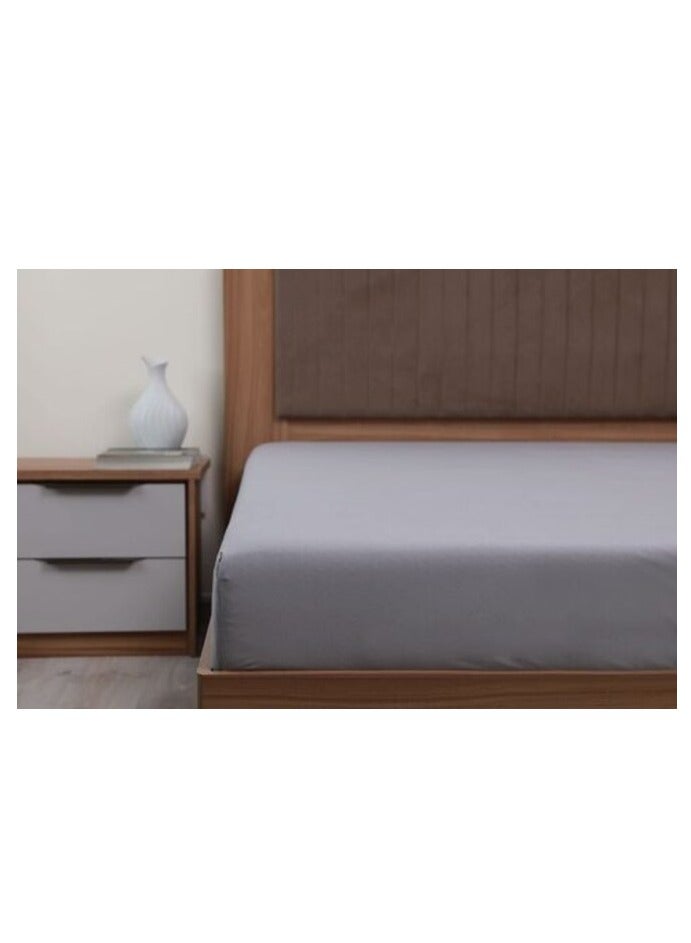 PAN Home Solicity Fitted Sheet 160X200+33cm-Grey