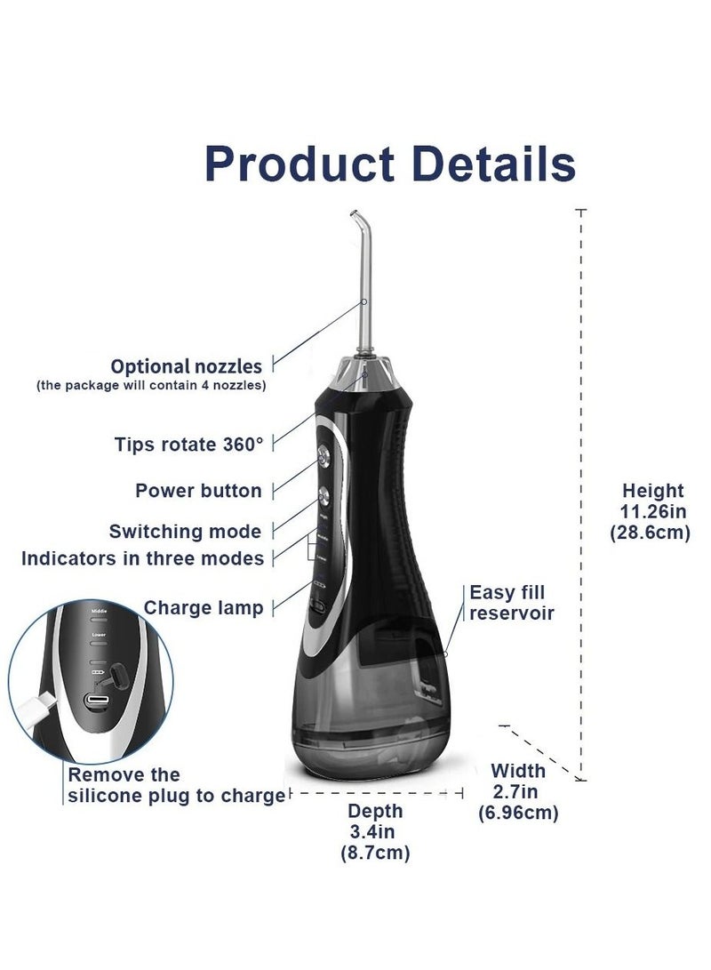 Portable Dental Water Flosser Clean Teeth Cordless Professional Dental Oral Irrigator 300Ml Water Tank