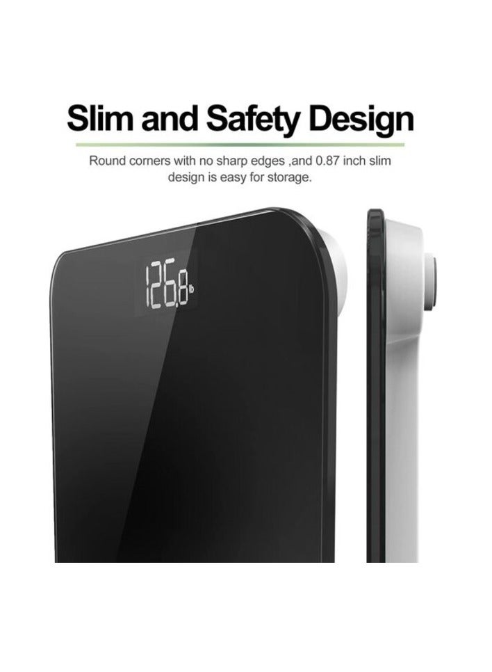 Renpho Digital Bathroom Scales For Body Weight, Weighing Scale Electronic Bath Scales With High Precision Sensors Accurate Weight Machine For People, LED Display, Black, 180Kg, Core 1S