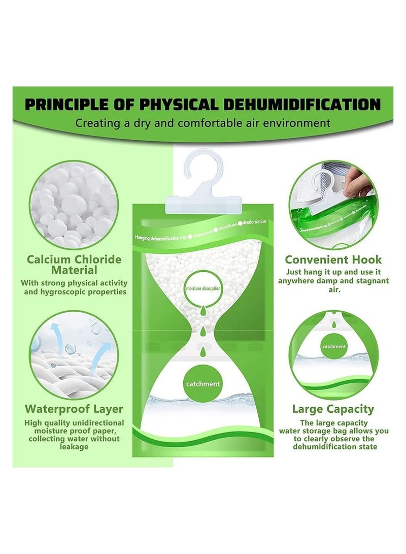 10 Pack Moisture Absorber Bag, Hygroscopic Desiccant Hanging Bags, Unscented Humidity Absorbers, Efficient Dehumidifier Bags for Kitchens,Bathrooms,Closet
