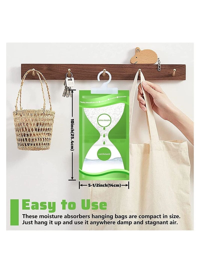 10 Pack Moisture Absorber Bag, Hygroscopic Desiccant Hanging Bags, Unscented Humidity Absorbers, Efficient Dehumidifier Bags for Kitchens,Bathrooms,Closet
