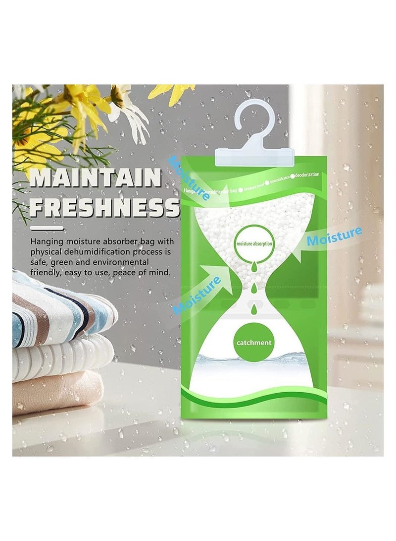 10 Pack Moisture Absorber Bag, Hygroscopic Desiccant Hanging Bags, Unscented Humidity Absorbers, Efficient Dehumidifier Bags for Kitchens,Bathrooms,Closet