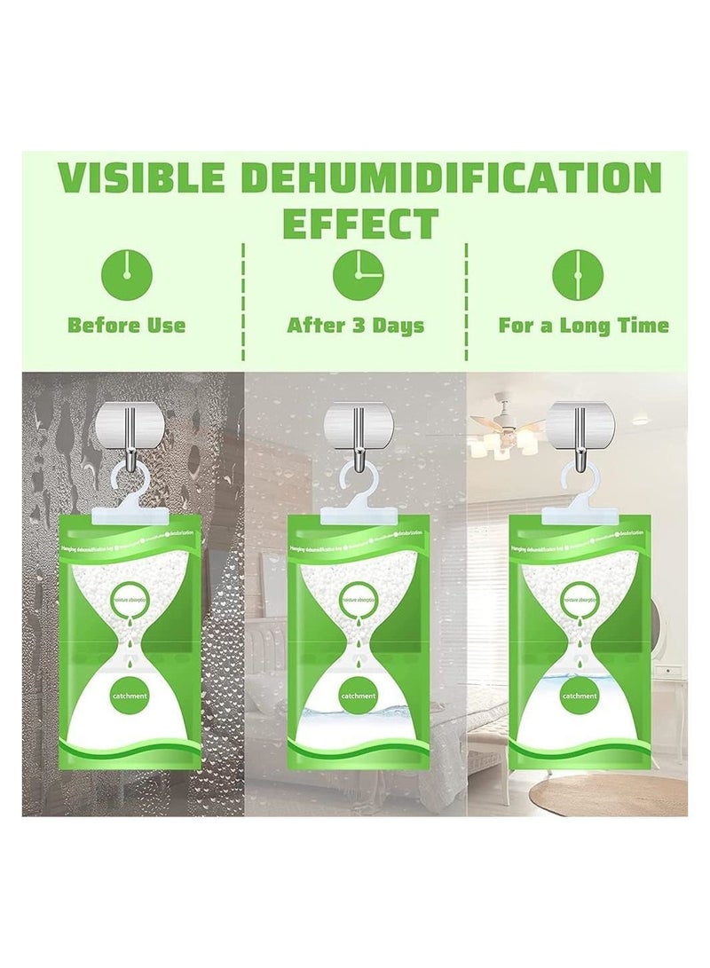 10 Pack Moisture Absorber Bag, Hygroscopic Desiccant Hanging Bags, Unscented Humidity Absorbers, Efficient Dehumidifier Bags for Kitchens,Bathrooms,Closet