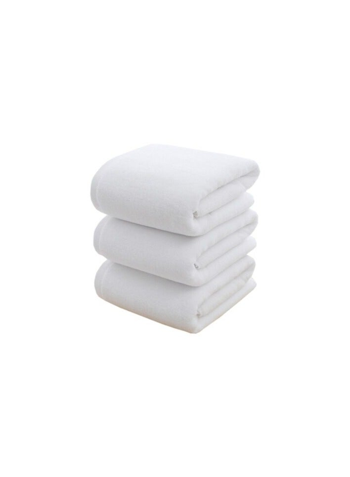 3-Piece Cotton Bath Towels White 70x140 cm