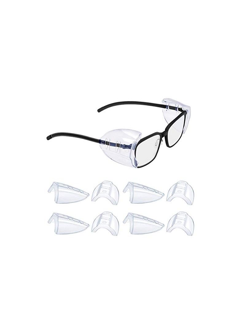 Side Shields for Eyeglasses Transparent Prescription Glasses, Safety For Glasses,Slip on Clear Shields,Fits Small to Medium Frames Protect(4 Pairs)