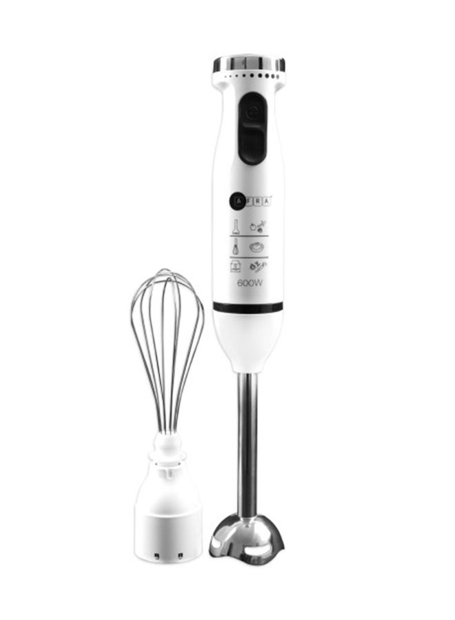 AFRA Japan Hand Blender Set, Multiple Speed Settings, Stainless Steel, Multiple Attachments, Chopper, Mixing Cup, Whisk With 2 years warranty AF-14600BLCR White