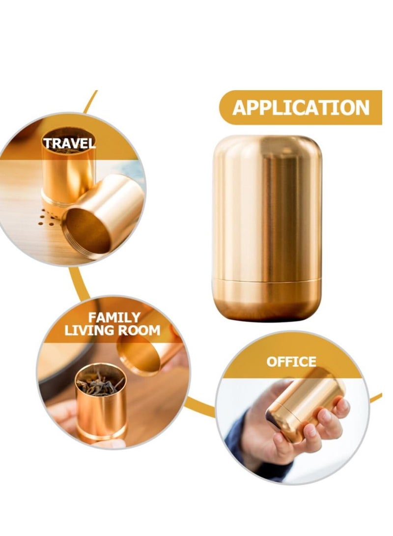 2 pcs Tea Canister, Travel Portable Sugar Storage Jar, Food Container, Airtight Empty Tins Kitchen Condiment Container,for Coffee