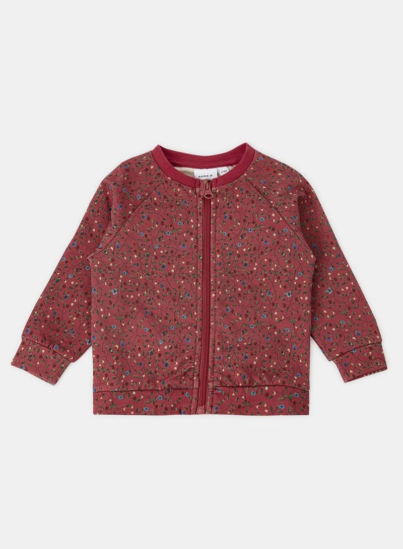 Kids Printed Zip-Up Cardigan