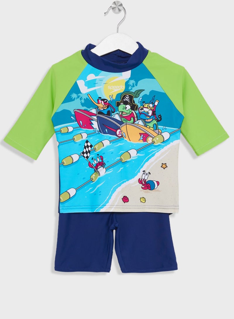 Kids Learn To Swim Sun Protection Top & Shorts