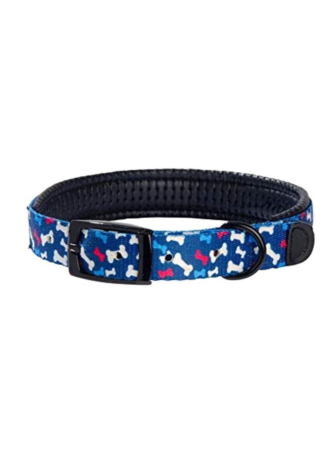 Nylon Dog Collar Blue/White/Black M