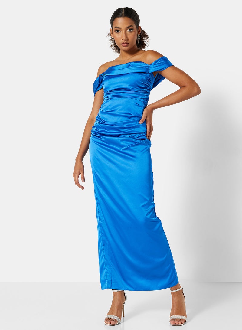 Petite Sky Off-Shoulder Dress Cobalt