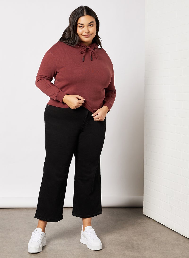 Plus Size Organic Cotton Hoodie Burgandy