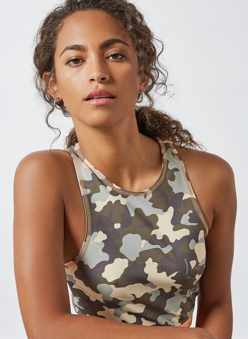 Crop Top Camo Print / Olive Tree