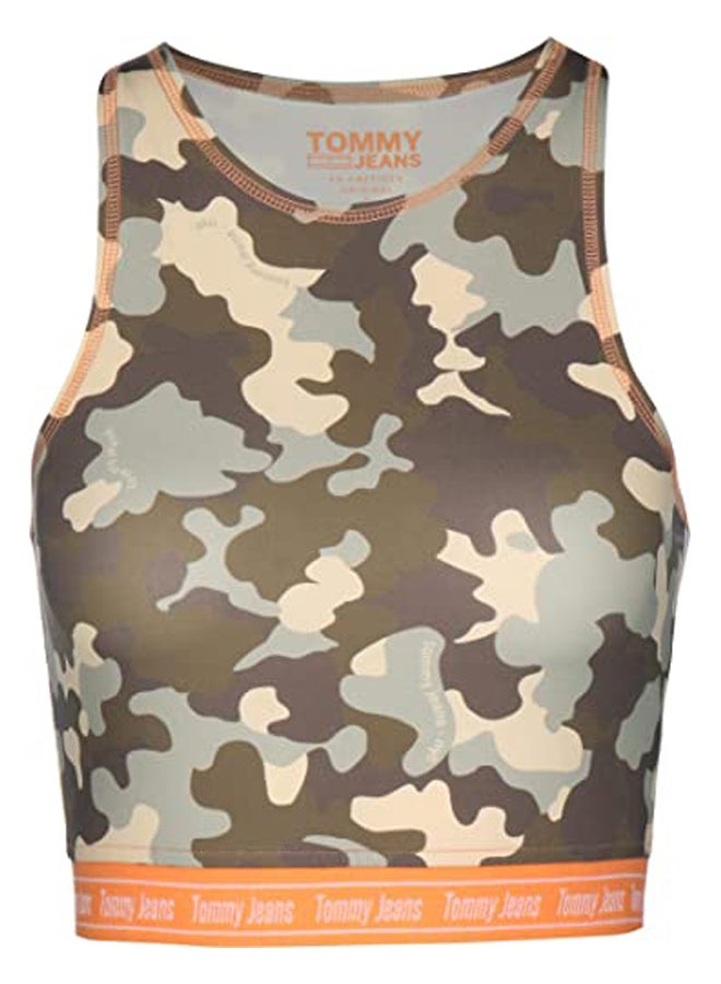 Crop Top Camo Print / Olive Tree